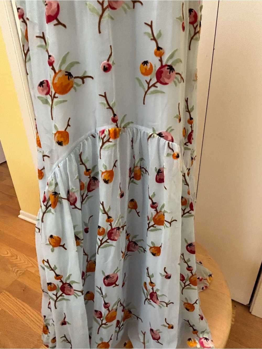 Light Blue Floral Halter Maxi Dress by Sea XL - Picture 5 of 9
